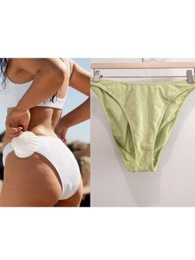 NWT aerie | Jacquard Cheekiest Bikini Bottom in Lime Floral